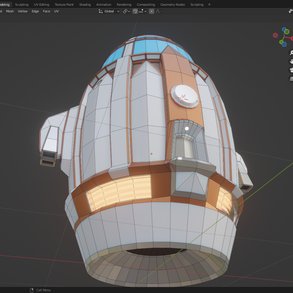 Bottom detail of player ship.